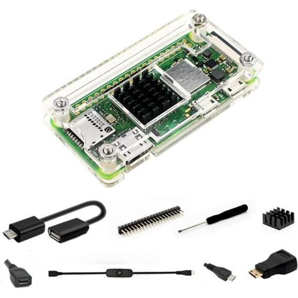 Raspberry Pi Zero Case Case for Raspberry Pi Zero 2 Heatsink, HDMI Adapter - Picture 1 of 8